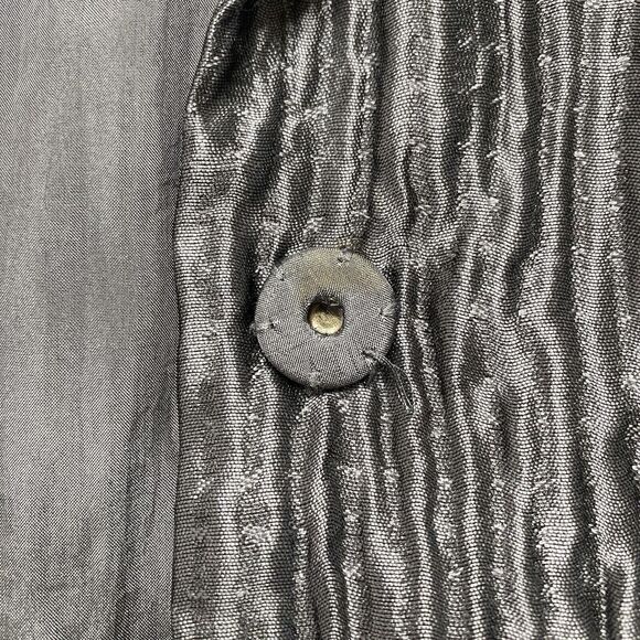 EILEEN FISHER Silver Gray Ribbed Silk Lined Collarless Jacket Size XL Formal - Picture 12 of 12